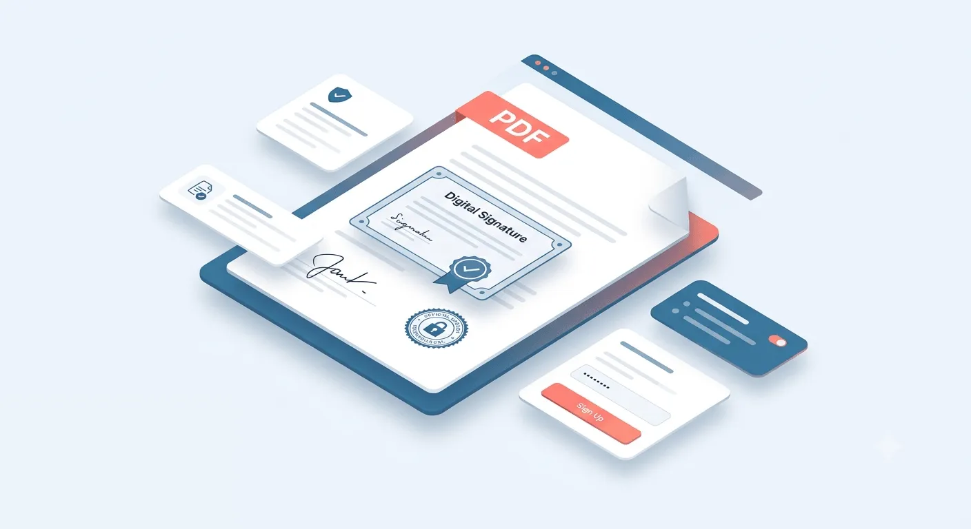 PDFSigner digital signature software showing DSC certificate signing and verification